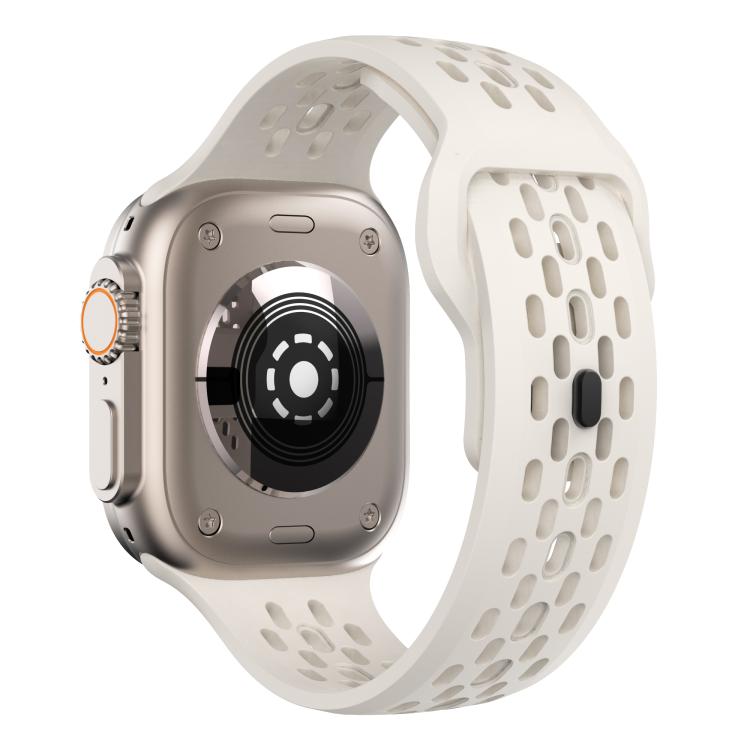 For Apple Watch 42mm / 41mm / 40mm / 38mm Kalebol Mesh Reverse Buckle Silicone Strap(Starlight)