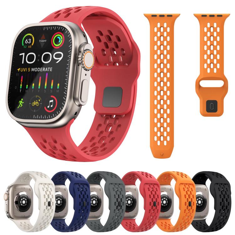 For Apple Watch 42mm / 41mm / 40mm / 38mm Kalebol Mesh Reverse Buckle Silicone Strap(Dark Grey)