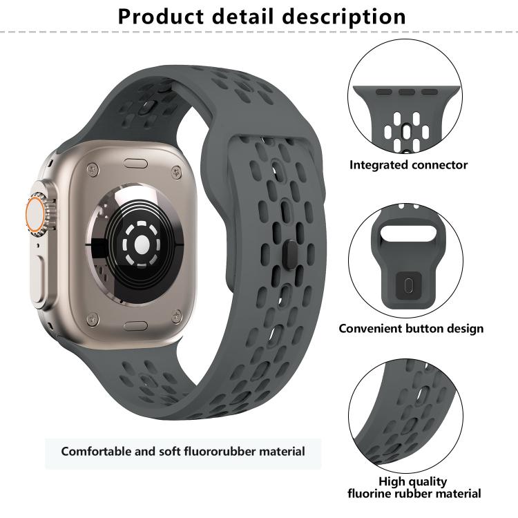 For Apple Watch 46mm / 49mm / 45mm / 44mm Kalebol Mesh Reverse Buckle Silicone Strap(Black)