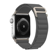 For Apple Watch 46mm / 49mm / 45mm / 44mm Kalebol Aline Nylon Loop Watch Band(Light Grey)