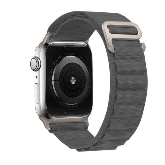 For Apple Watch 46mm / 49mm / 45mm / 44mm Kalebol Aline Nylon Loop Watch Band(Light Grey)