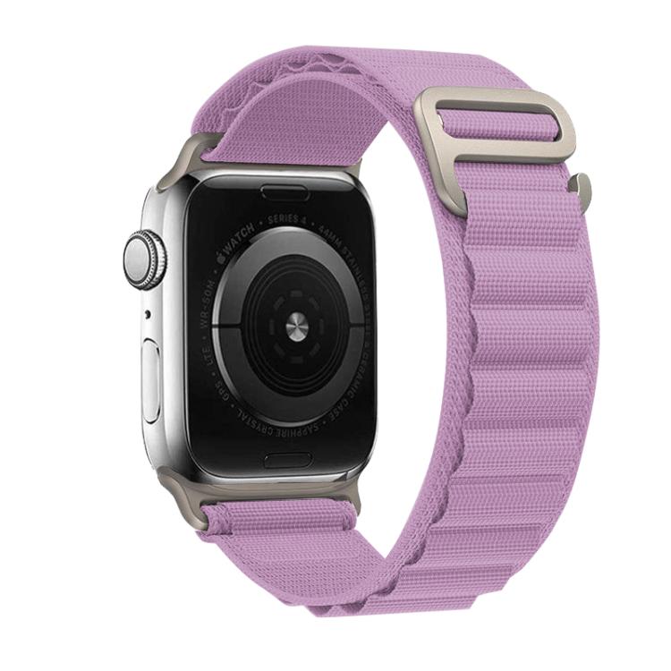 For Apple Watch 46mm / 49mm / 45mm / 44mm Kalebol Aline Nylon Loop Watch Band(Light Purple)