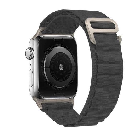 For Apple Watch 46mm / 49mm / 45mm / 44mm Kalebol Aline Nylon Loop Watch Band(Dark Grey)