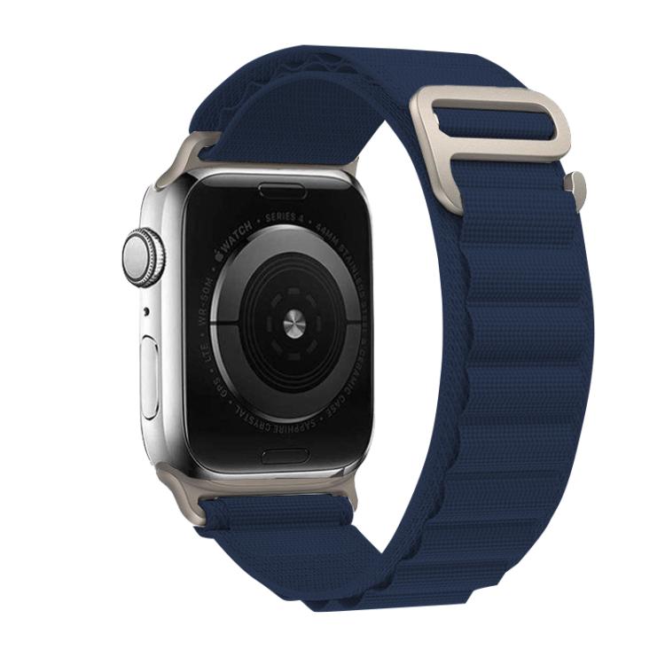 For Apple Watch 46mm / 49mm / 45mm / 44mm Kalebol Aline Nylon Loop Watch Band(Dark Blue)
