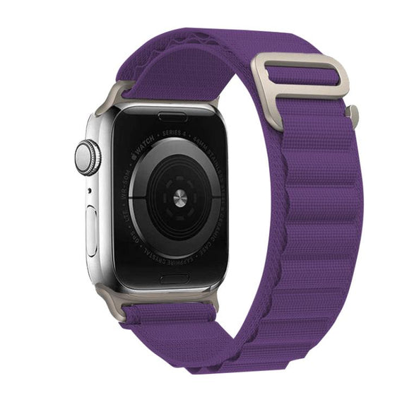 For Apple Watch 46mm / 49mm / 45mm / 44mm Kalebol Aline Nylon Loop Watch Band(Dark Purple)