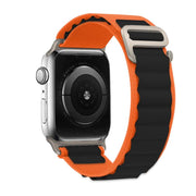 For Apple Watch 46mm / 49mm / 45mm / 44mm Kalebol Aline Nylon Loop Watch Band(Orange+Black)