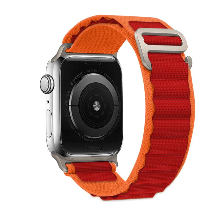 For Apple Watch 46mm / 49mm / 45mm / 44mm Kalebol Aline Nylon Loop Watch Band(Orange+Red) - Watch Bands by Kalebol | Online Shopping South Africa | PMC TechLife | Buy Now Pay Later Mobicred