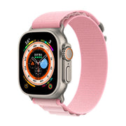 For Apple Watch 46mm / 49mm / 45mm / 44mm Kalebol Aline Nylon Loop Watch Band(Pink Gradient)