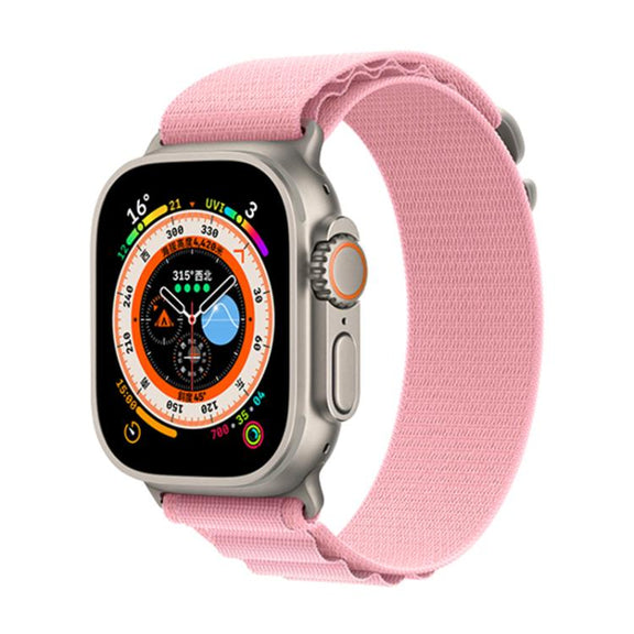 For Apple Watch 46mm / 49mm / 45mm / 44mm Kalebol Aline Nylon Loop Watch Band(Pink)
