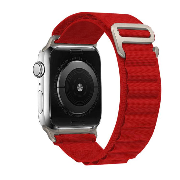 For Apple Watch 42mm / 41mm / 40mm / 38mm Kalebol Aline Nylon Loop Watch Band(Red)