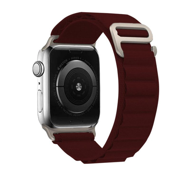 For Apple Watch 42mm / 41mm / 40mm / 38mm Kalebol Aline Nylon Loop Watch Band(Wine Red)