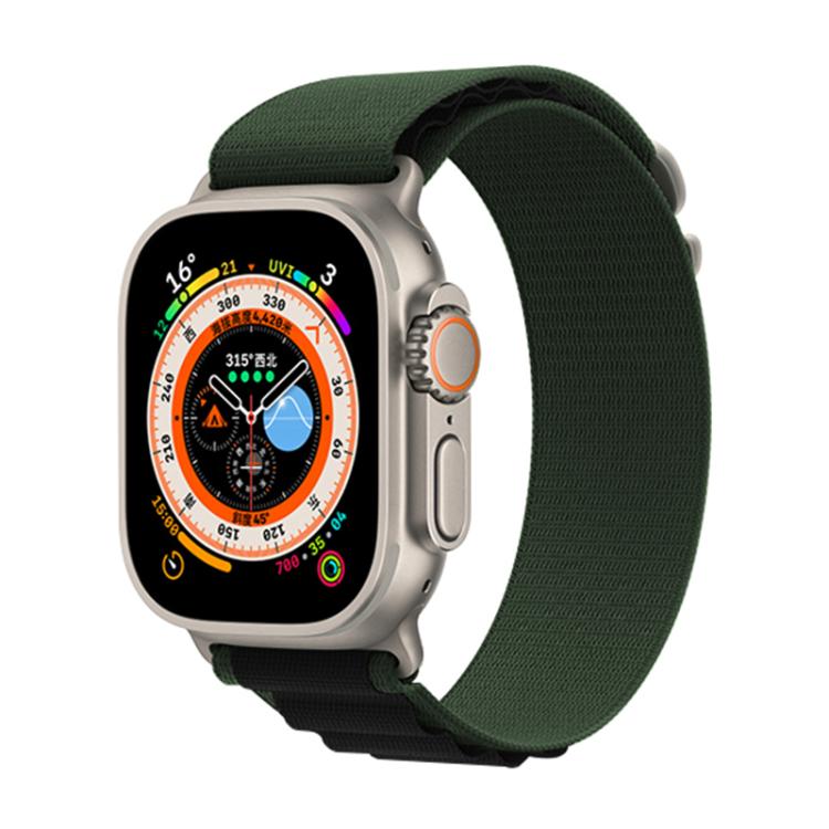 For Apple Watch 42mm / 41mm / 40mm / 38mm Kalebol Aline Nylon Loop Watch Band(Green+Black) - Watch Bands by Kalebol | Online Shopping South Africa | PMC TechLife | Buy Now Pay Later Mobicred