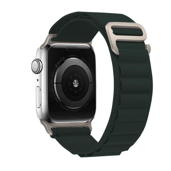 For Apple Watch 42mm / 41mm / 40mm / 38mm Kalebol Aline Nylon Loop Watch Band(Forest Green)
