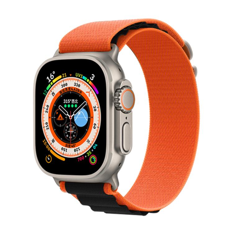 For Apple Watch 42mm / 41mm / 40mm / 38mm Kalebol Aline Nylon Loop Watch Band(Orange+Black) - Watch Bands by Kalebol | Online Shopping South Africa | PMC TechLife | Buy Now Pay Later Mobicred