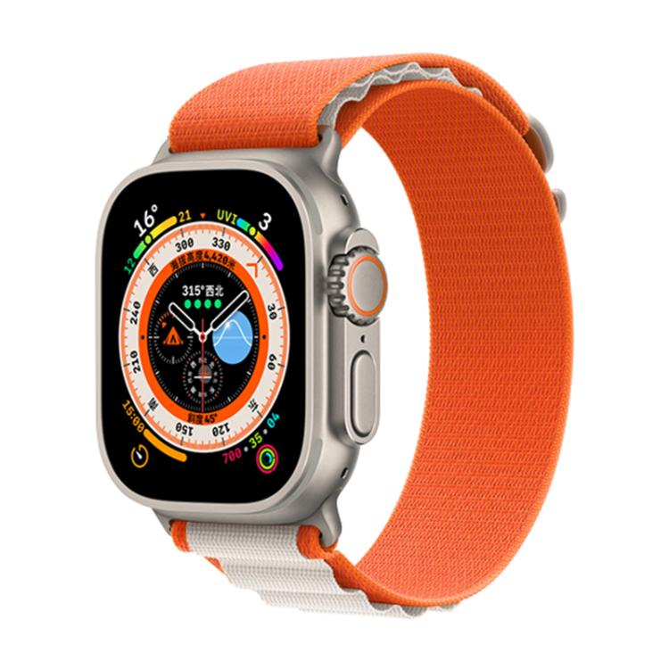 For Apple Watch 42mm / 41mm / 40mm / 38mm Kalebol Aline Nylon Loop Watch Band(Orange+White) - Watch Bands by Kalebol | Online Shopping South Africa | PMC TechLife | Buy Now Pay Later Mobicred