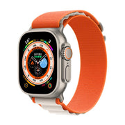 For Apple Watch 42mm / 41mm / 40mm / 38mm Kalebol Aline Nylon Loop Watch Band(Orange+White)