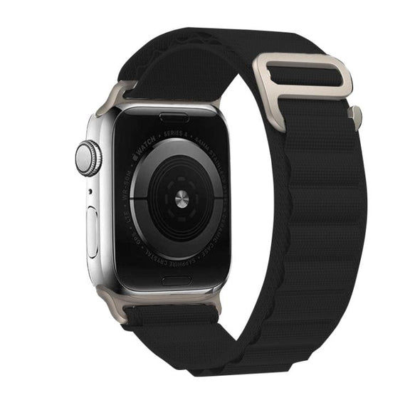 For Apple Watch 42mm / 41mm / 40mm / 38mm Kalebol Aline Nylon Loop Watch Band(Black)