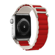 For Apple Watch 42mm / 41mm / 40mm / 38mm Kalebol Aline Nylon Loop Watch Band(Red+White)