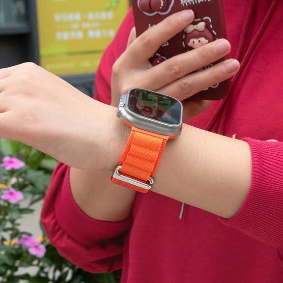 For Apple Watch 42mm / 41mm / 40mm / 38mm Kalebol Aline Nylon Loop Watch Band(Dark Green)