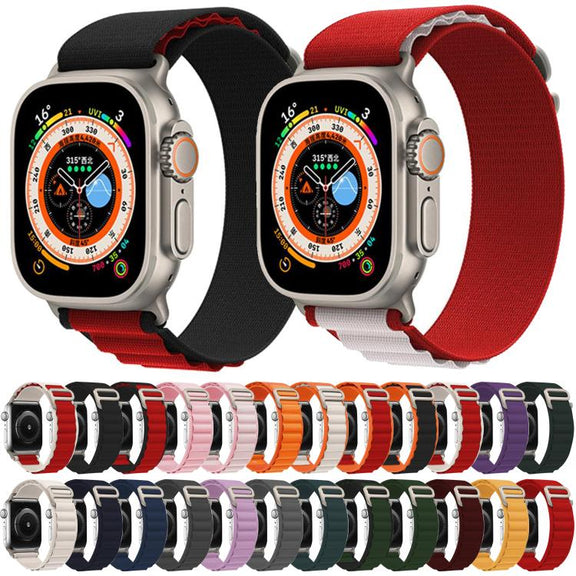 For Apple Watch 46mm / 49mm / 45mm / 44mm Kalebol Aline Nylon Loop Watch Band(Dark Purple)