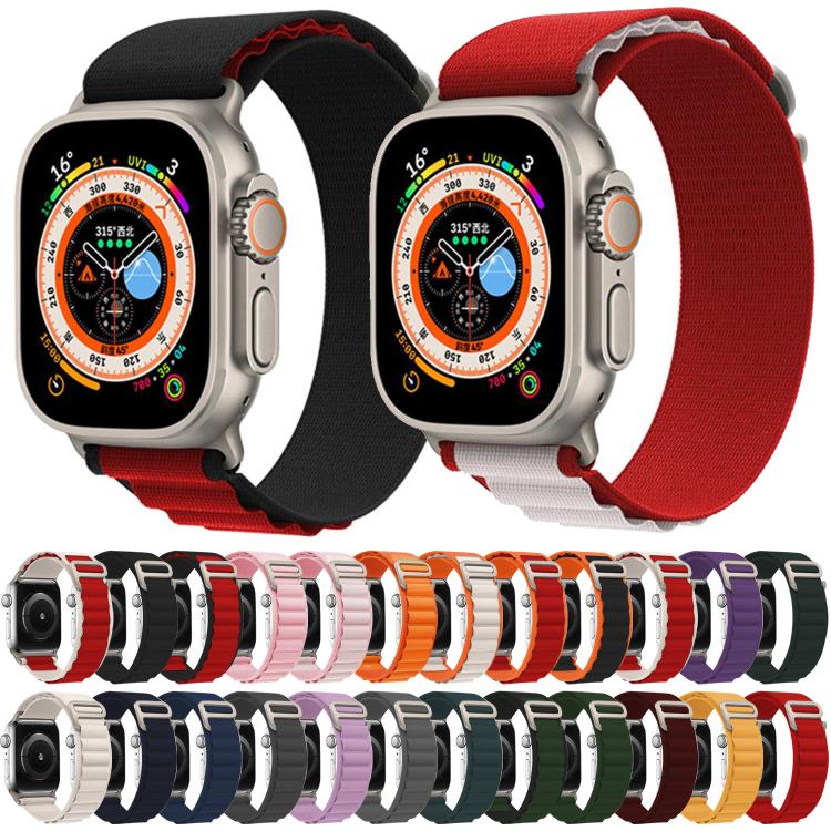 For Apple Watch 46mm / 49mm / 45mm / 44mm Kalebol Aline Nylon Loop Watch Band(Dark Purple)