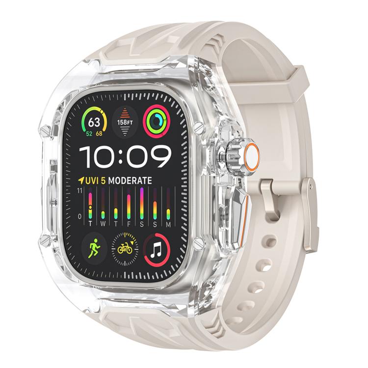 For Apple Watch 46mm / 45mm / 44mm / 42mm Kalebol Glacier Integrated Transparent Silicone Strap(Starlight Transparent) - Watch Bands by Kalebol | Online Shopping South Africa | PMC TechLife | Buy Now Pay Later Mobicred