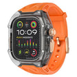 For Apple Watch 42mm / 41mm / 40mm / 38mm Kalebol Glacier Integrated Transparent Silicone Strap(Orange Transparent Black) - free shipping - PMC TechLife - Order now!