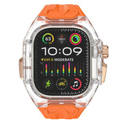 For Apple Watch 42mm / 41mm / 40mm / 38mm Kalebol Glacier Integrated Transparent Silicone Strap(Orange Transparent)