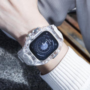 For Apple Watch Ultra 2 / 1 49mm Kalebol Glacier Integrated Transparent Silicone Strap(Starlight Transparent)