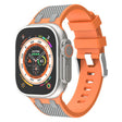 For Apple Watch 46mm / 49mm / 45mm / 44mm Kalebol Farmhouse Oak Silicone Strap(Orange + Grey) - free shipping - PMC TechLife - Order now!