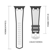 For Apple Watch 46mm / 49mm / 45mm / 44mm Kalebol Farmhouse Oak Silicone Strap(Black + White)