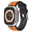 For Apple Watch 46mm / 49mm / 45mm / 44mm Kalebol Farmhouse Oak Silicone Strap(Black + Orange) - free shipping - PMC TechLife - Order now!
