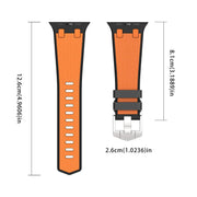 For Apple Watch 46mm / 49mm / 45mm / 44mm Kalebol Farmhouse Oak Silicone Strap(Black + Orange)