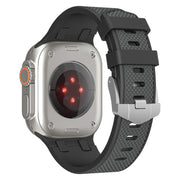 For Apple Watch 46mm / 49mm / 45mm / 44mm Kalebol Farmhouse Oak Silicone Strap(Black + Coal Grey)