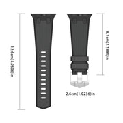 For Apple Watch 46mm / 49mm / 45mm / 44mm Kalebol Farmhouse Oak Silicone Strap(Black + Coal Grey)