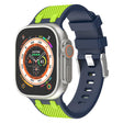 For Apple Watch 46mm / 49mm / 45mm / 44mm Kalebol Farmhouse Oak Silicone Strap(Blue + Lime Green) - Watch Bands by Kalebol | Online Shopping South Africa | PMC TechLife | Buy Now Pay Later Mobicred