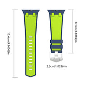 For Apple Watch 46mm / 49mm / 45mm / 44mm Kalebol Farmhouse Oak Silicone Strap(Blue + Lime Green)