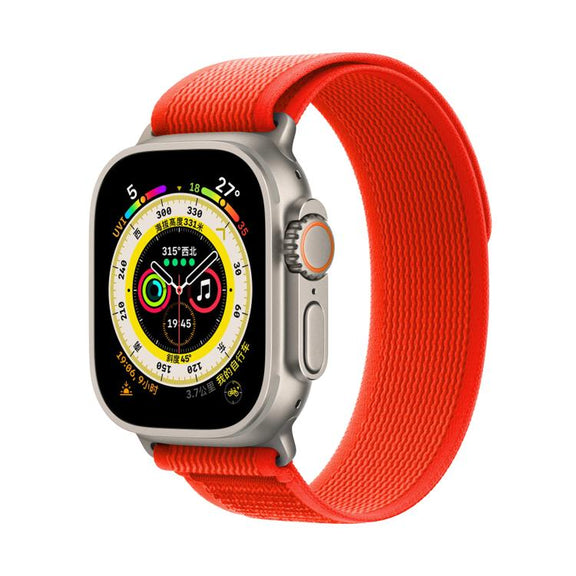 For Apple Watch 46mm / 49mm / 45mm / 44mm Kalebol Wild Track Loop Nylon Watch Band(Orange)