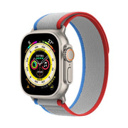 For Apple Watch 46mm / 49mm / 45mm / 44mm Kalebol Wild Track Loop Nylon Watch Band(Red+Grey)