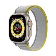 For Apple Watch 46mm / 49mm / 45mm / 44mm Kalebol Wild Track Loop Nylon Watch Band(Yellow+Grey)