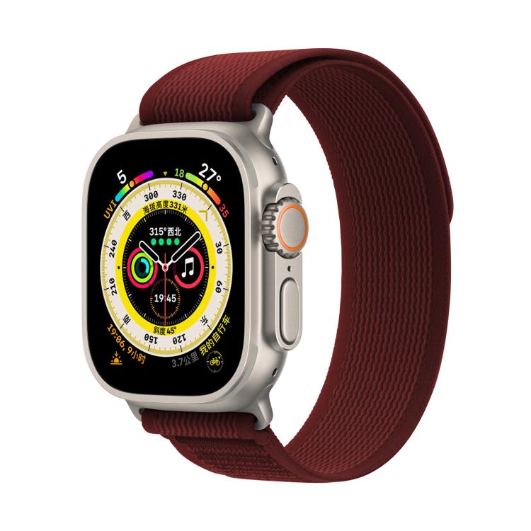 For Apple Watch 46mm / 49mm / 45mm / 44mm Kalebol Wild Track Loop Nylon Watch Band(Wine Red) - Watch Bands by Kalebol | Online Shopping South Africa | PMC TechLife | Buy Now Pay Later Mobicred