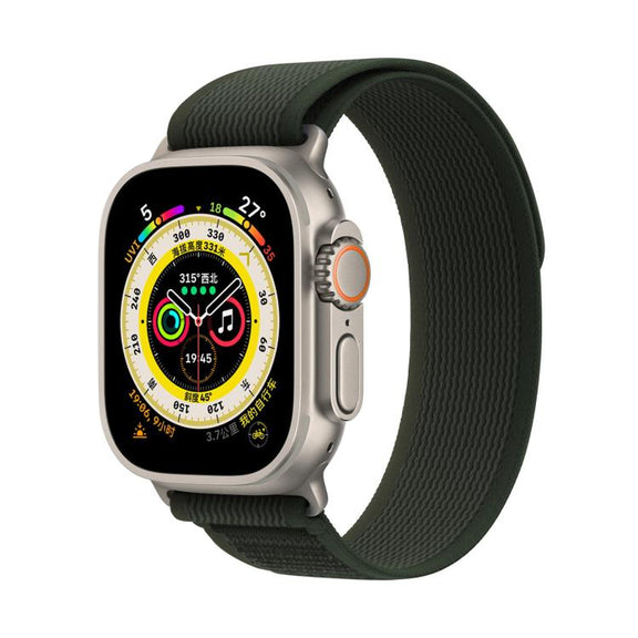 For Apple Watch 46mm / 49mm / 45mm / 44mm Kalebol Wild Track Loop Nylon Watch Band(Army Green)