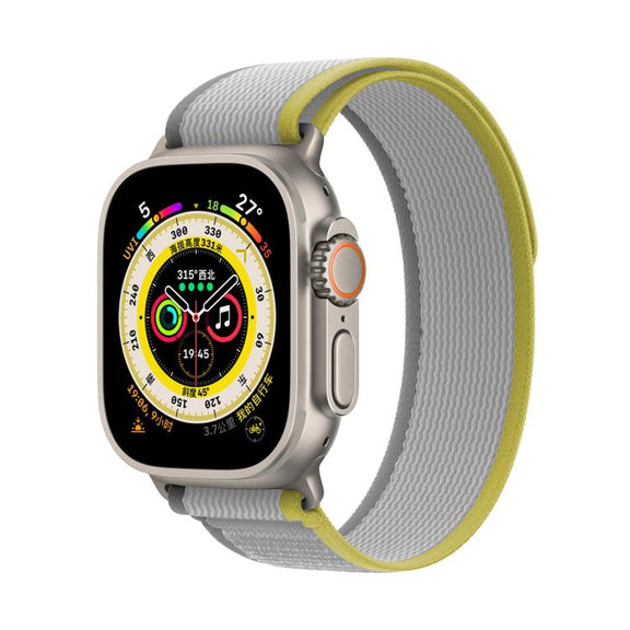 For Apple Watch 42mm / 41mm / 40mm / 38mm Kalebol Wild Track Loop Nylon Watch Band(Yellow+Grey)