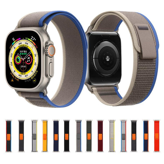 For Apple Watch 46mm / 49mm / 45mm / 44mm Kalebol Wild Track Loop Nylon Watch Band(Dark Black)