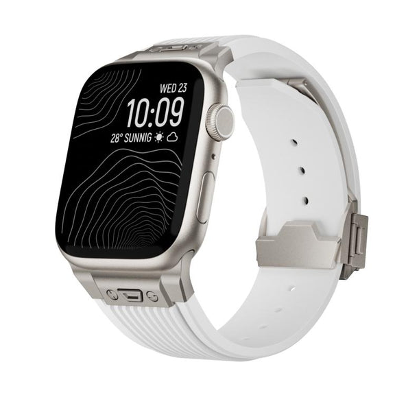 For Apple Watch 42mm / 41mm / 40mm / 38mm Kalebol High Elasticity L-shaped Nail Silicone Strap(White)