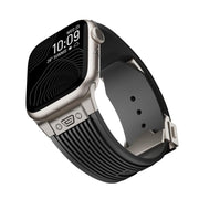 For Apple Watch 42mm / 41mm / 40mm / 38mm Kalebol High Elasticity L-shaped Nail Silicone Strap(Black)
