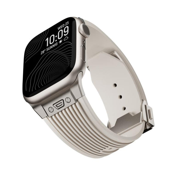 For Apple Watch 42mm / 41mm / 40mm / 38mm Kalebol High Elasticity L-shaped Nail Silicone Strap(Starlight)