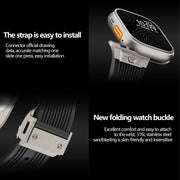 For Apple Watch 46mm / 49mm / 45mm / 44mm Kalebol High Elasticity L-shaped Nail Silicone Strap(White)