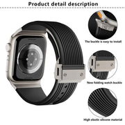 For Apple Watch 42mm / 41mm / 40mm / 38mm Kalebol High Elasticity L-shaped Nail Silicone Strap(Starlight)
