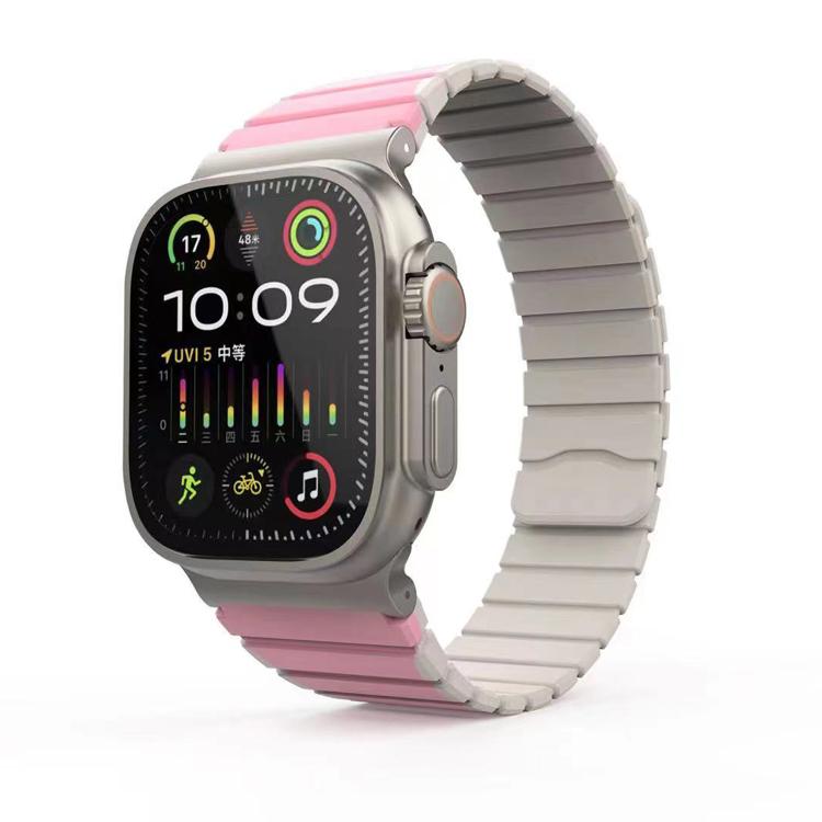 For Apple Watch 42mm / 41mm / 40mm / 38mm Kalebol Magnetic Silicone Strap(Pink) - Watch Bands by Kalebol | Online Shopping South Africa | PMC TechLife | Buy Now Pay Later Mobicred